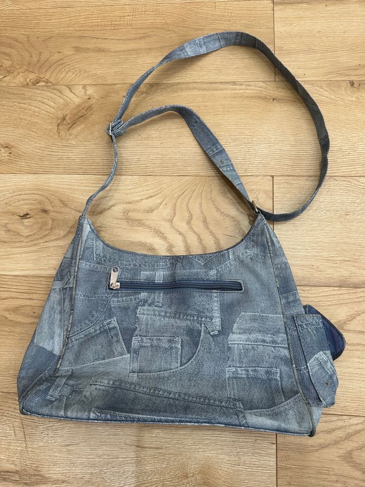 summermaxxing drop | blue denim patchwork shoulder bag 6