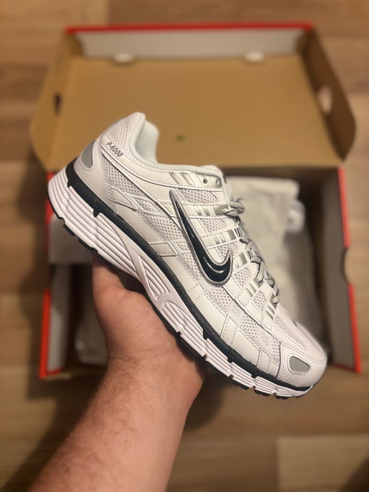 Nike p6000 white and black metallic 