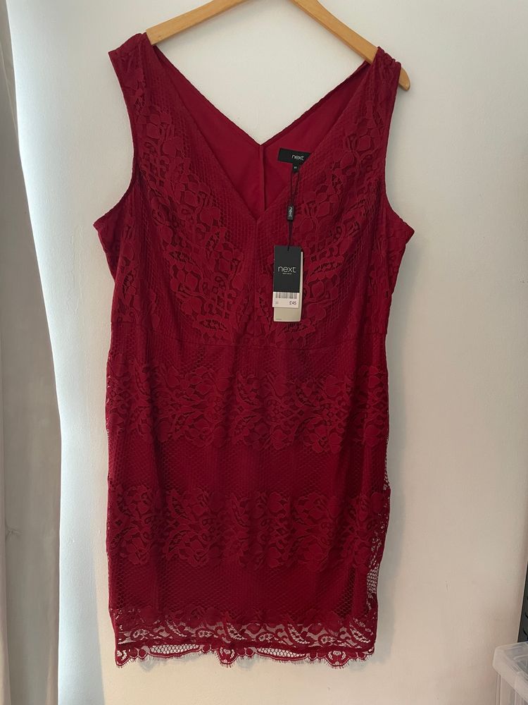 Next Red Lace Sleeveless Dress