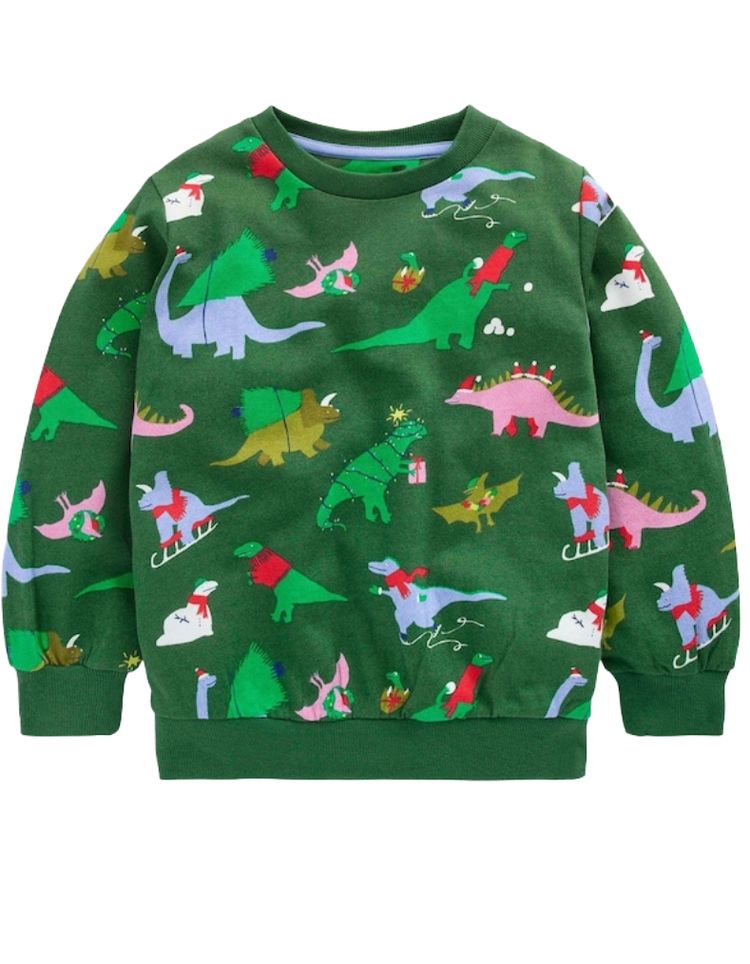 Mini Boden Boys Christmas Everyday Printed Sweatshirt In Green imagen 1