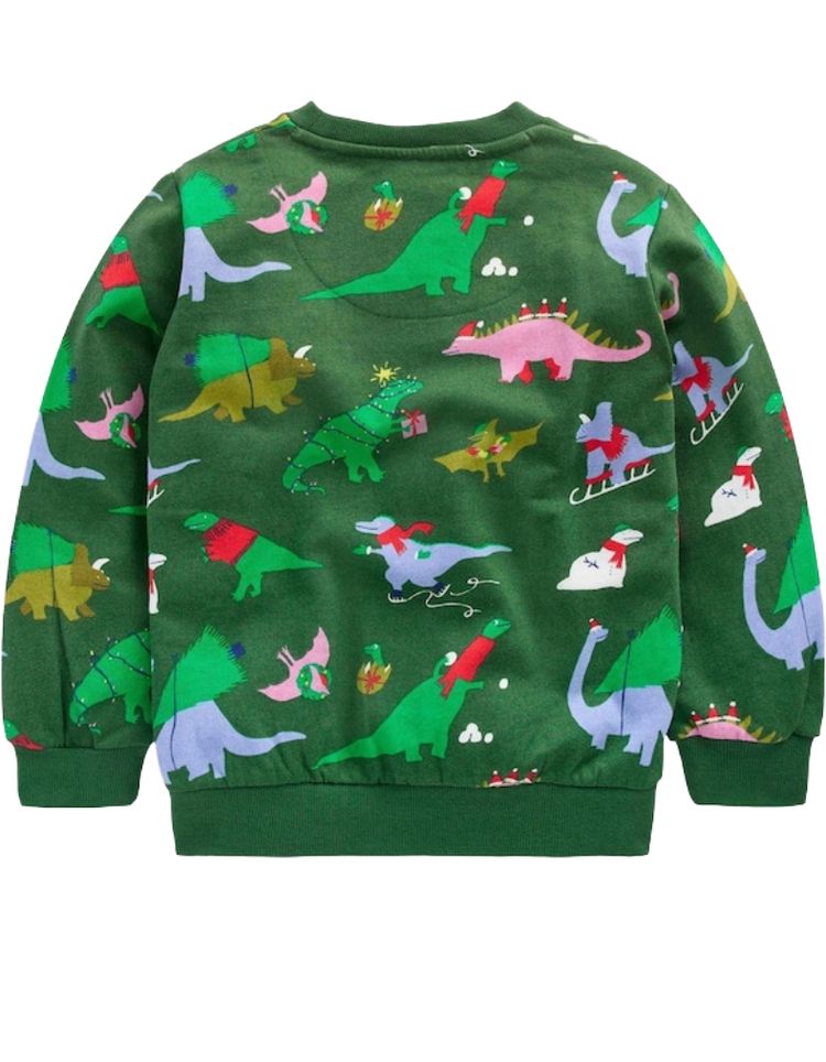 Mini Boden Boys Christmas Everyday Printed Sweatshirt In Green imagen 2