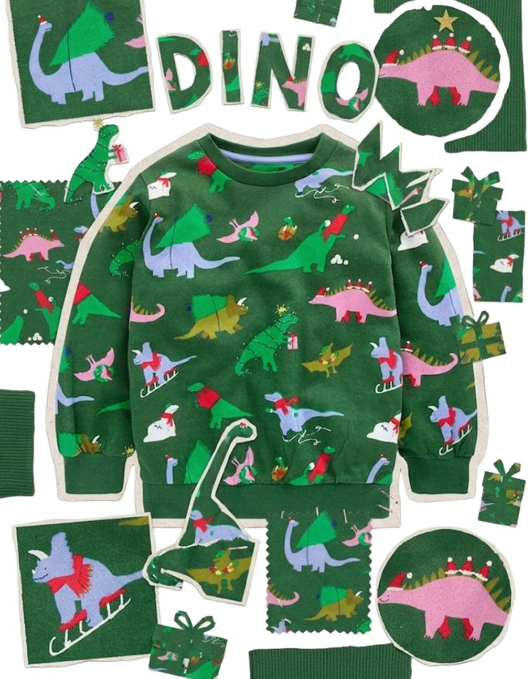 Mini Boden Boys Christmas Everyday Printed Sweatshirt In Green imagen 5