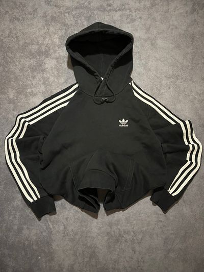 Adidas Black Hoodie With White Stripes
