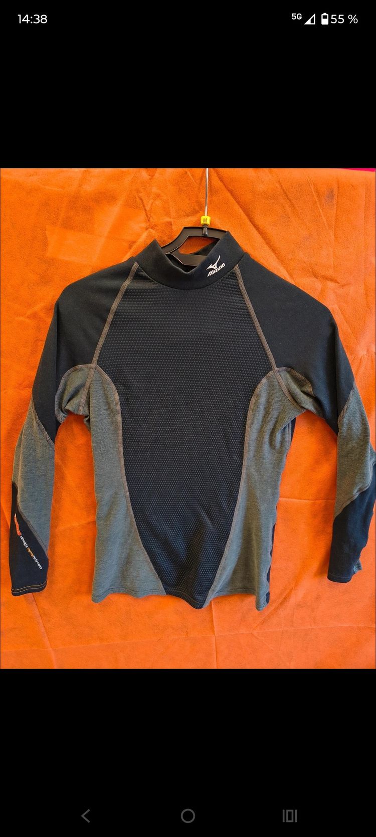 Black And Gray Long Sleeve Top Mizuno 