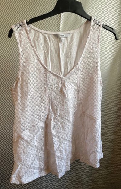 White Sleeveless Lace Top