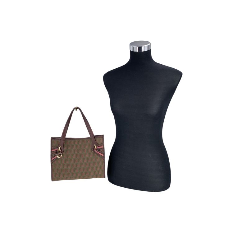 Fendi Cloth Handbag Zucchino Tote imagen 3