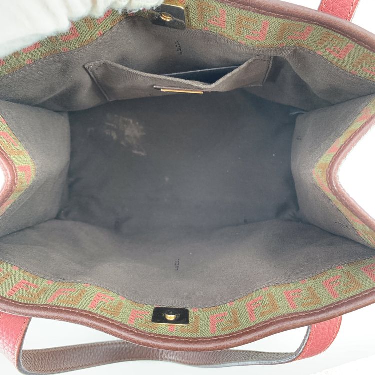Fendi Cloth Handbag Zucchino Tote imagen 7