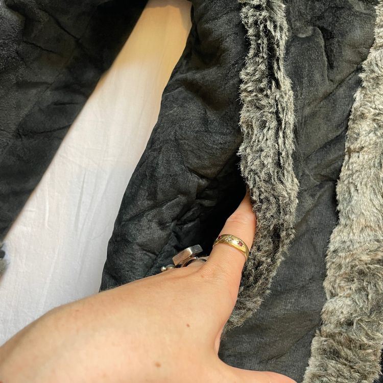 Y2K Kua Qiang Black And Grey Faux Fur Jacket image 5