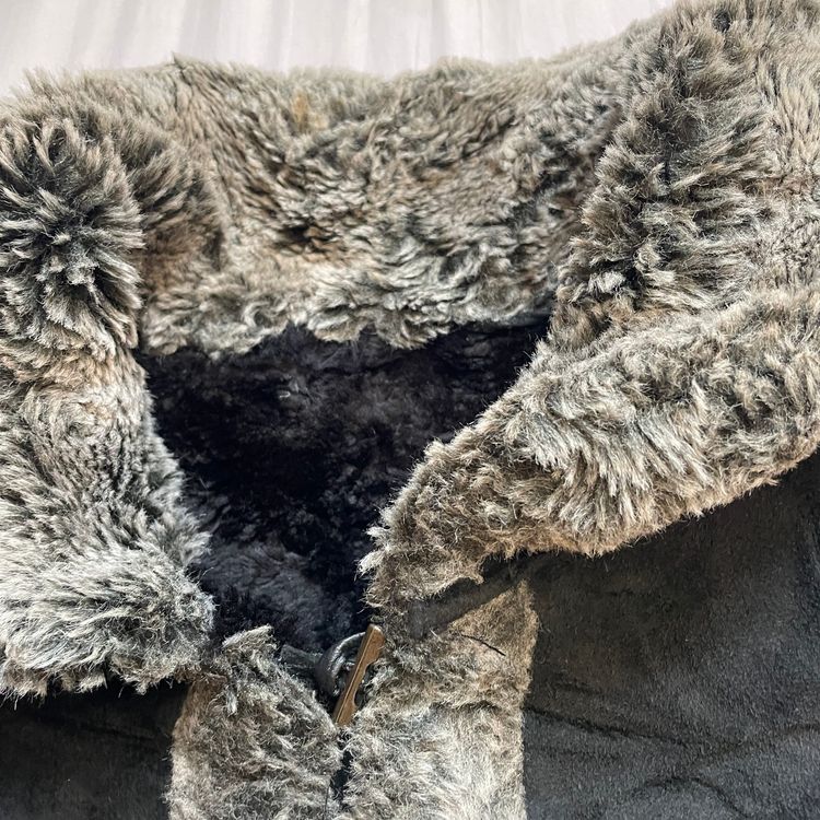Y2K Kua Qiang Black And Grey Faux Fur Jacket image 4