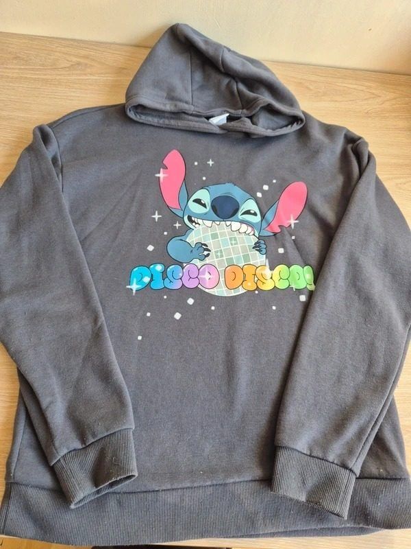 Grey Hoodie With Cartoon Graphic image 1