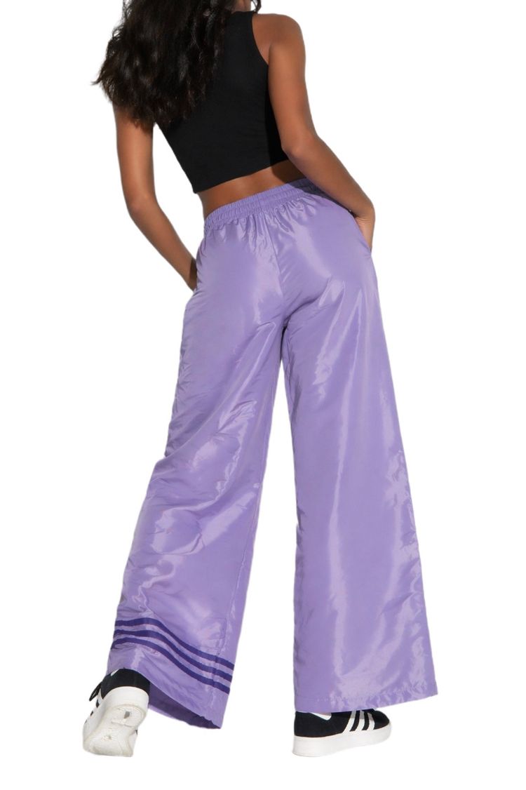 Immagine di Adidas Purple Wide-Leg Track Pants 4