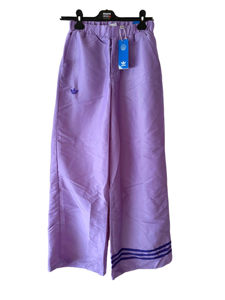 Adidas Purple Wide-Leg Track Pants