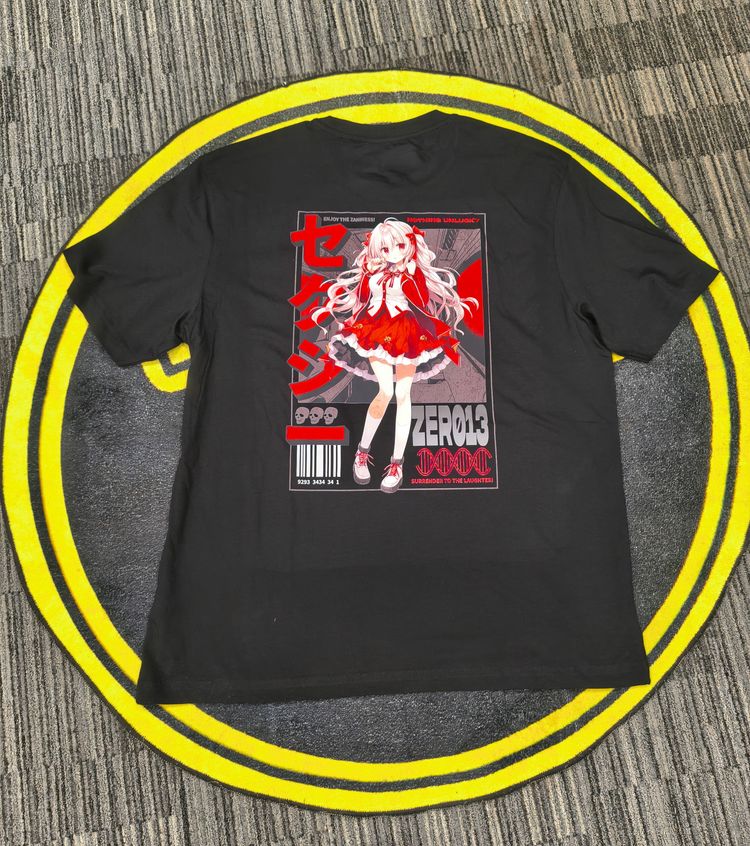 Zero 13 Manga Girl Black T-Shirt, brand new, all sizes 