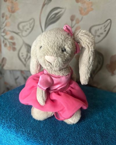 Plush Bunny Doll In Pink Dress