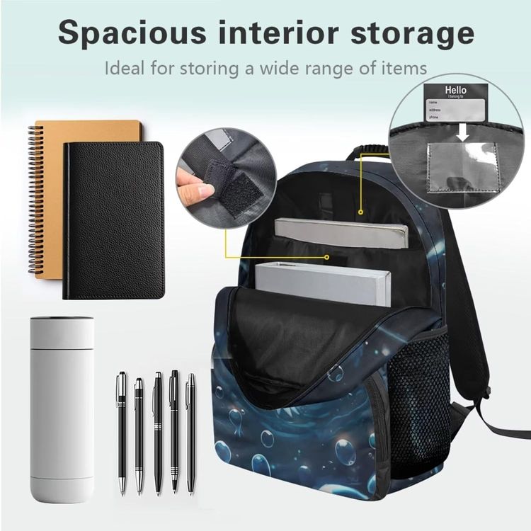 Backpack With Blue Axolotl Design 2