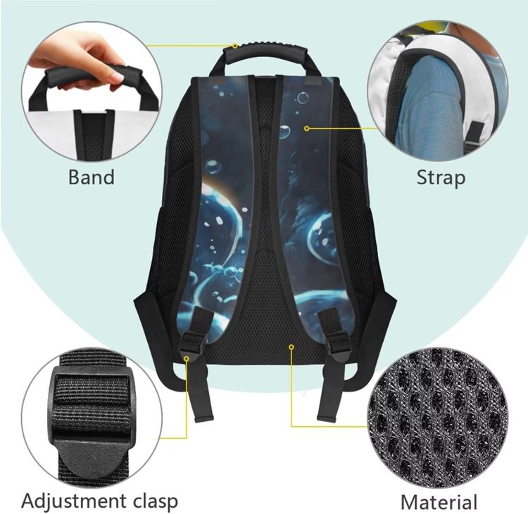 Backpack With Blue Axolotl Design 3