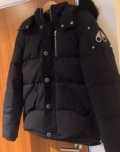 Moose Knuckles Black Puffer Jacket With Fur Hoood, Brand New Medium Size