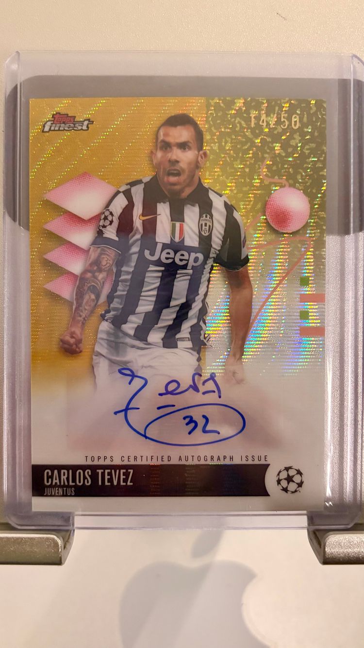 Topps Carlos Tevez Auto /50 imagen 1