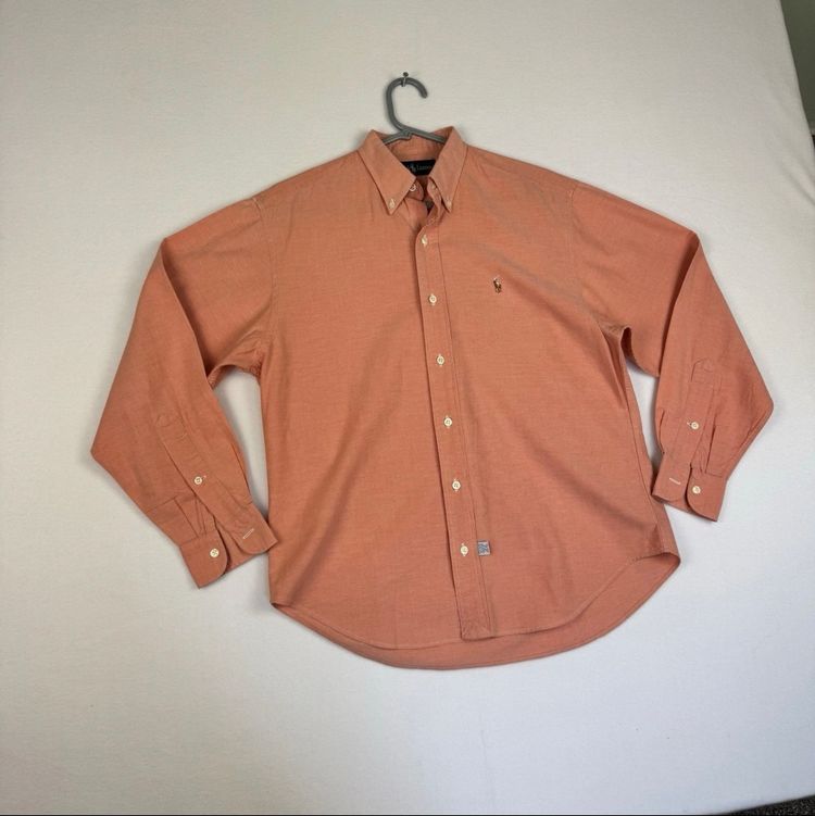 Immagine di Ralph Lauren Orange Oxford Shirt Cotton Button Down - Fits Large 4
