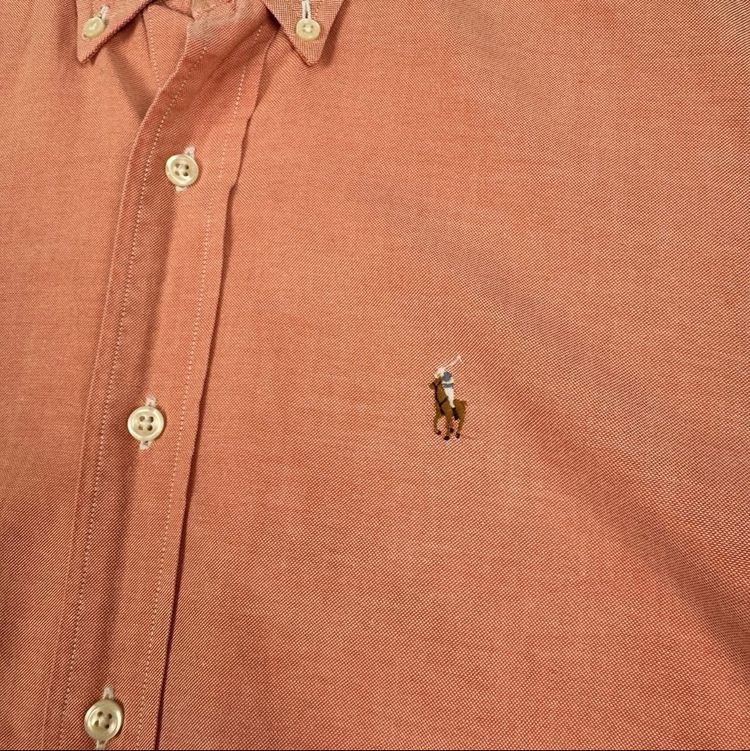 Ralph Lauren Orange Oxford Shirt Cotton Button Down - Fits Large image 1
