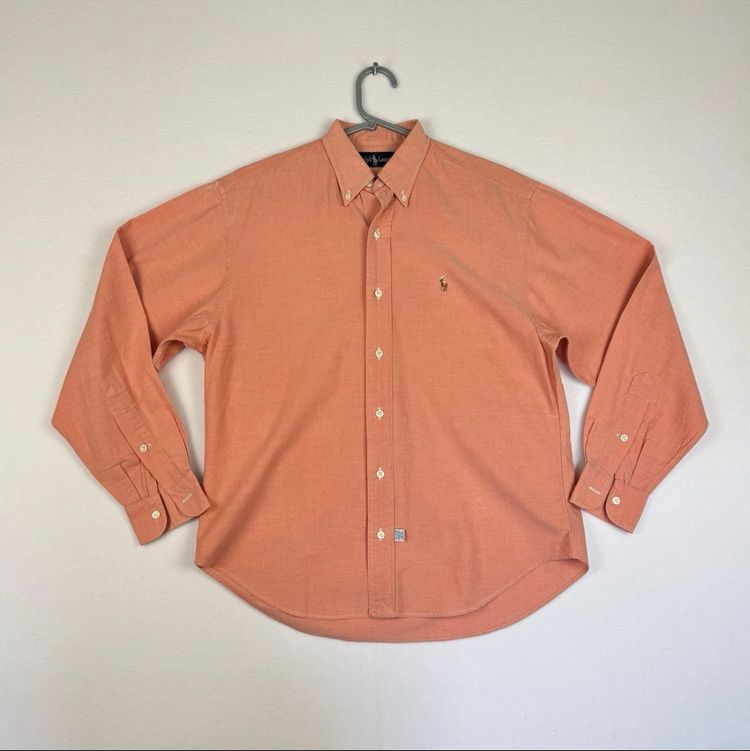 Immagine di Ralph Lauren Orange Oxford Shirt Cotton Button Down - Fits Large 2
