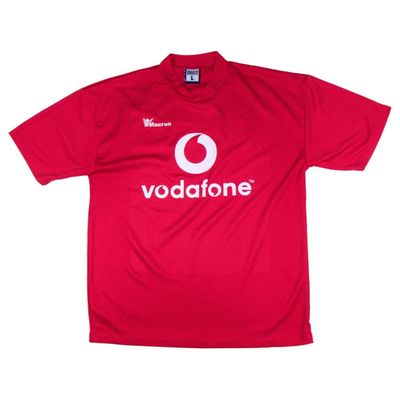 Macron Red Sports Jersey With Vodafone Logo