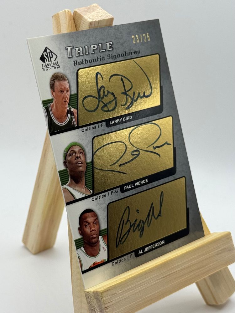 Larry Bird, Paul Pierce, Al Jefferson Auto /25 imagen 1