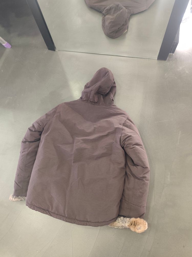 Immagine di Woolrich Brown Hooded Jacket With Fur Lining 2