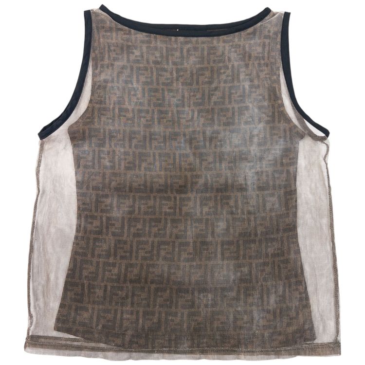Vintage 90s Fendi Monogram Layered Mesh Top Womens Size M image 1