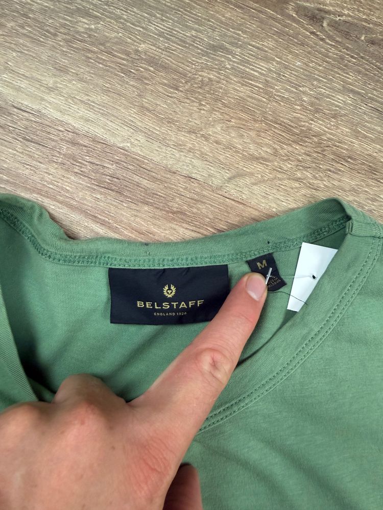 Immagine di Light Green Belstaff Patch Logo T-shirt (M) 3