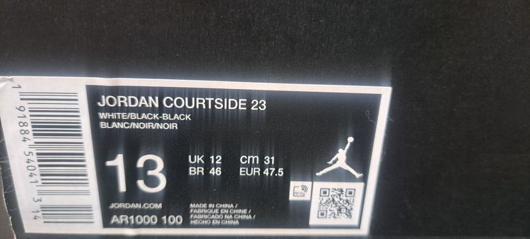 Jordan Courtside 23 White UK 12 EUR 47.5 Brand New Half Box image 6