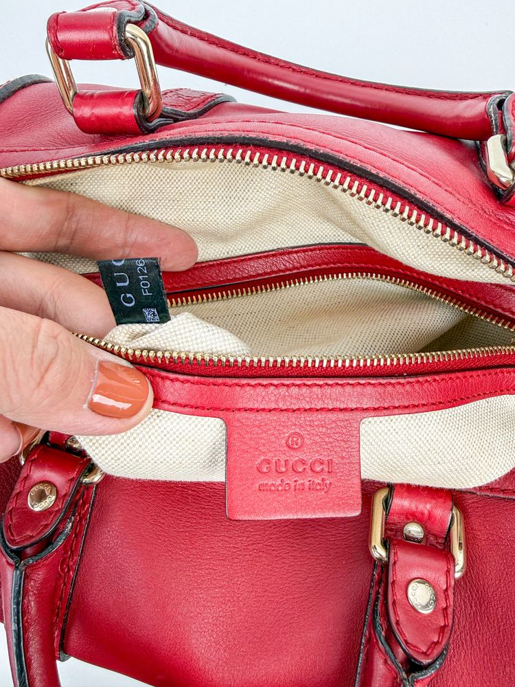 Gucci Red Leather Handbag 9