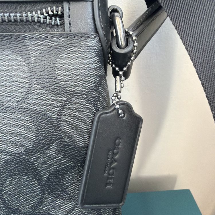 356 Coach Houston Flight Bag In Signature Canvas & Leather Black New £350 image 3