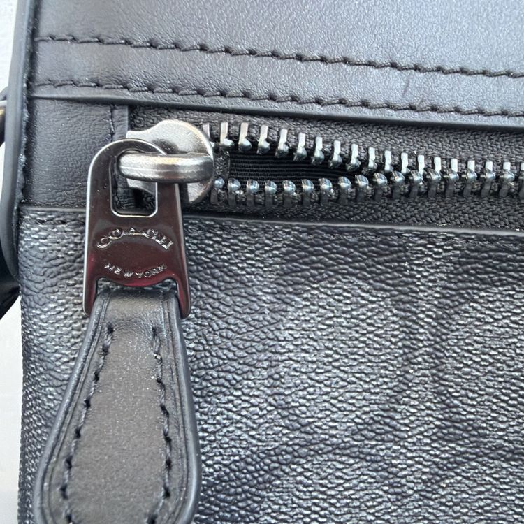 356 Coach Houston Flight Bag In Signature Canvas & Leather Black New £350 image 4