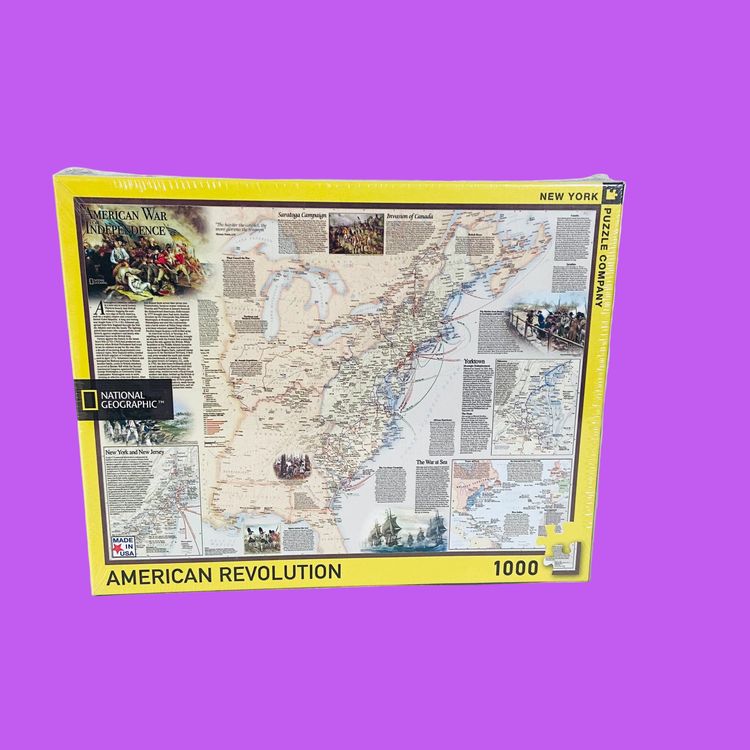 New York Puzzle Company | National Geographic | American Revolution Map | 1000 Piece Jigsaw Puzzle | New & Sealed image 1