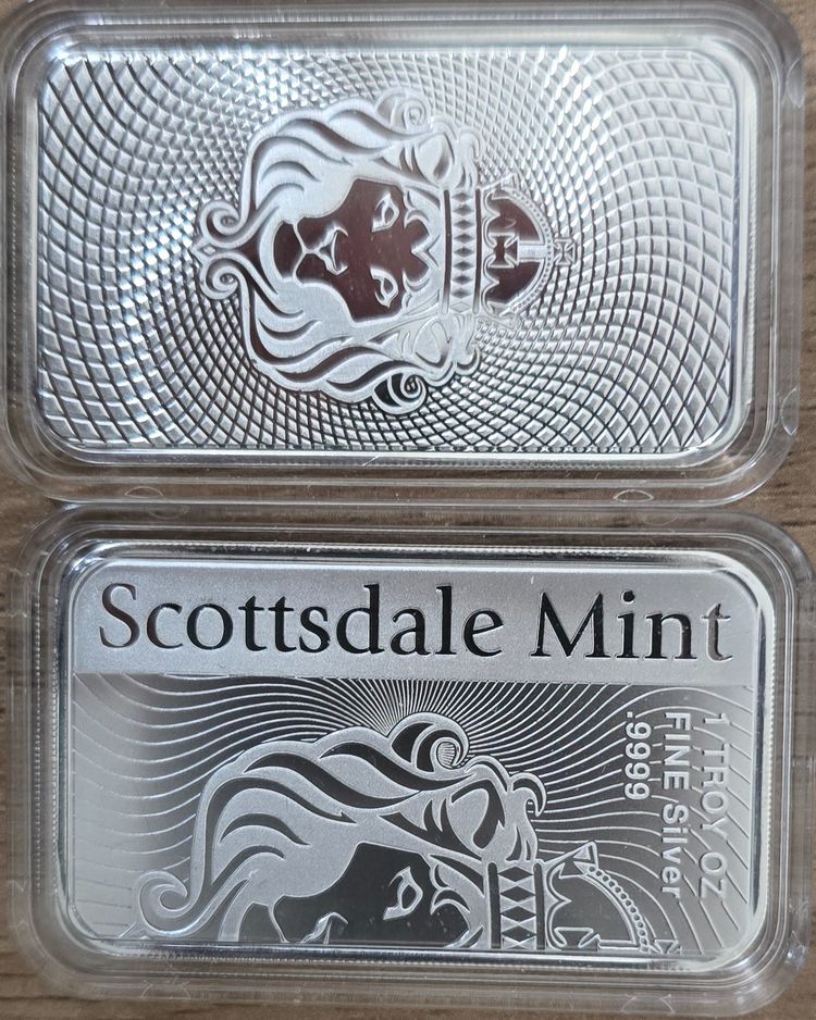 1oz Scottsdale Mint Fine 999 Vortex Silver Bar