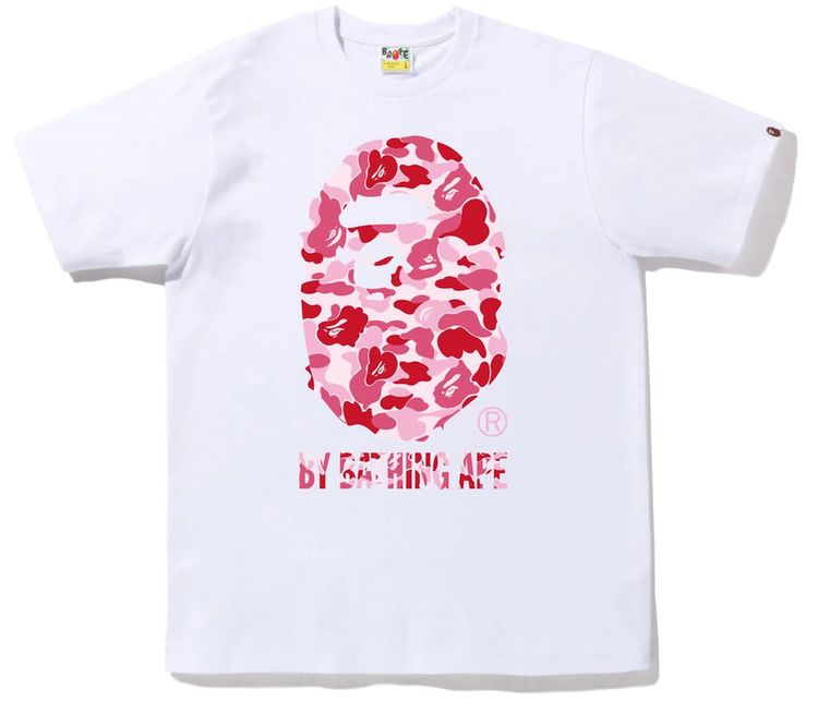 BAPE ABC Camo By Bathing Ape Tee White Pink image 1