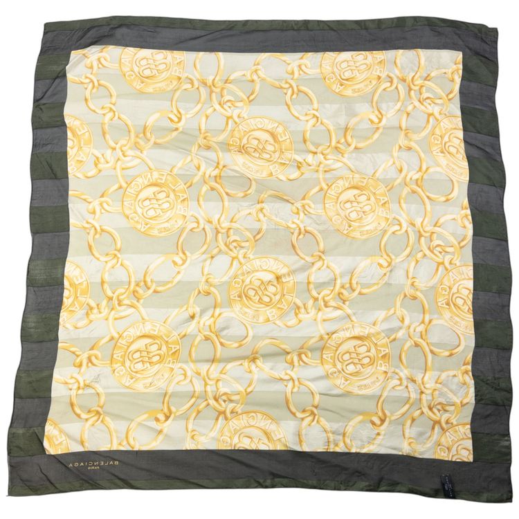 Vintage 2000s Balenciaga Chain Pattern Silk Scarf image 3