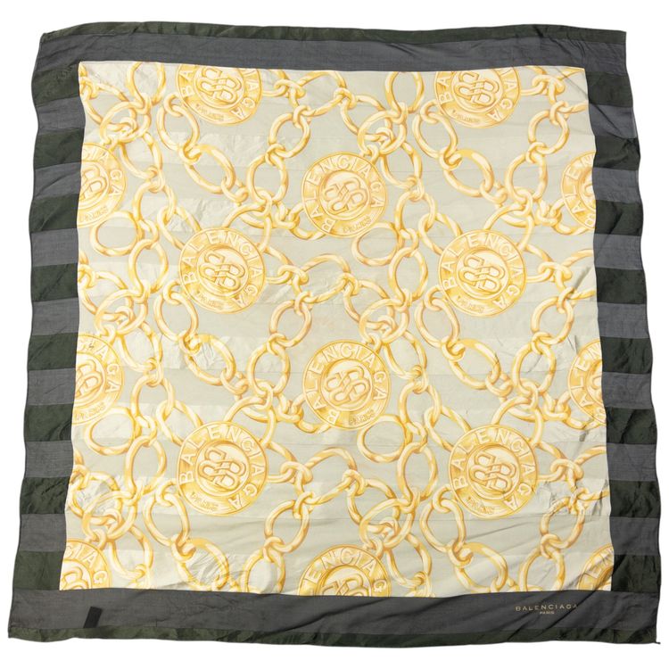 Vintage 2000s Balenciaga Chain Pattern Silk Scarf image 1