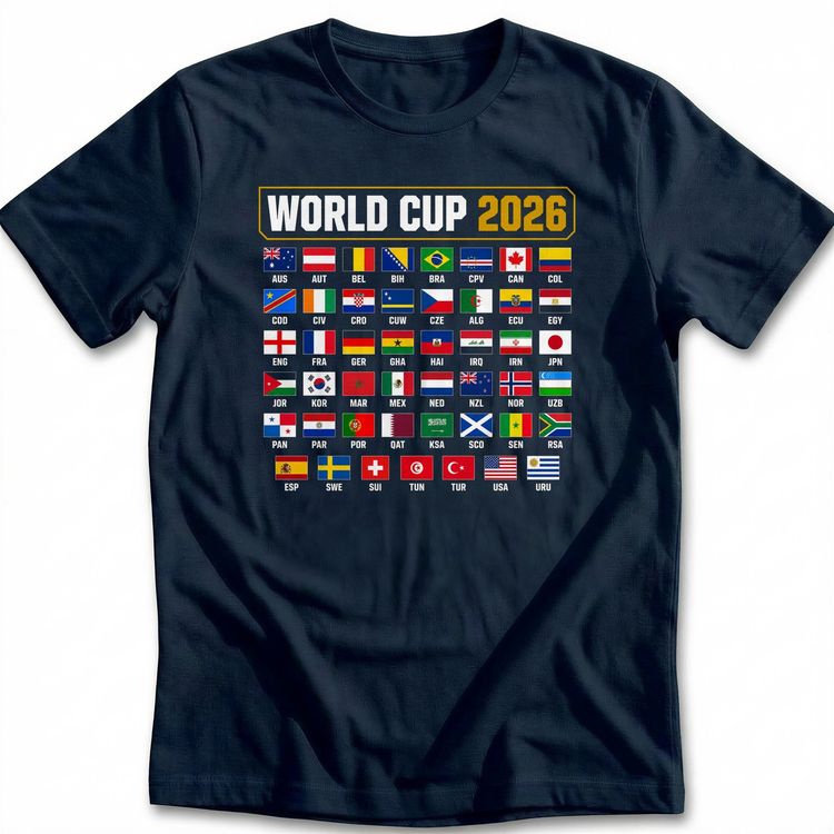 Flag Alphabet Football T-Shirt US