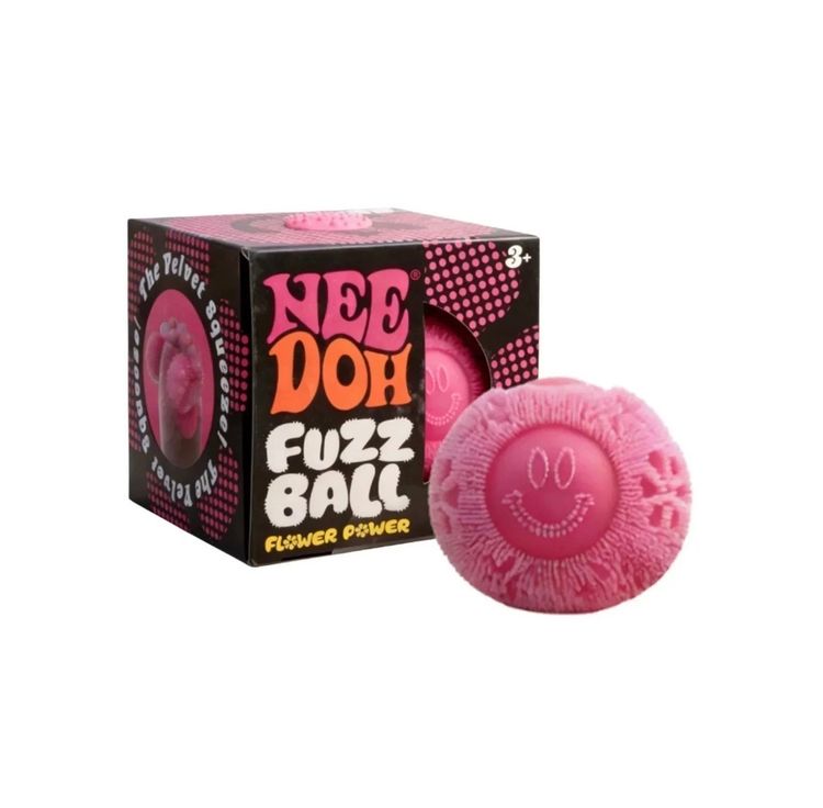Nee Doh Fuzz Ball Pink Flower pot