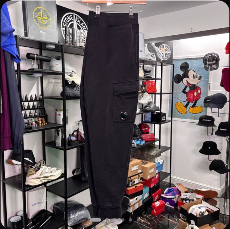 Stone Island Black Cargo Jogger Pants