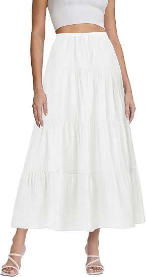White Tiered Maxi Skirt image 3