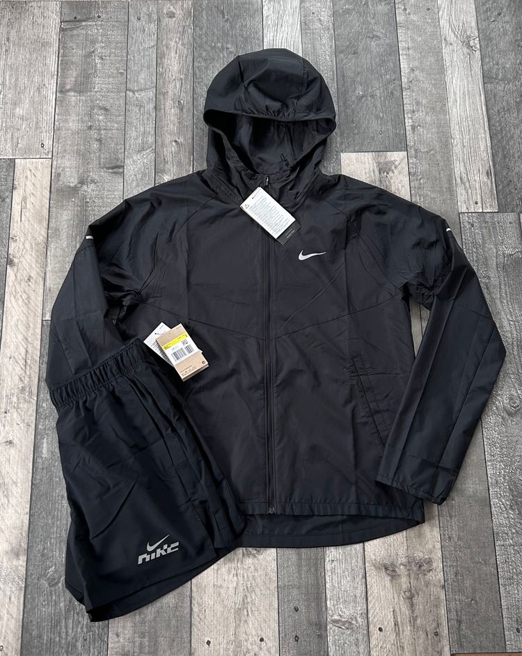 Nike Dri-Fit Miler Jacket & Short Set ‘Reflective Black’ - Size Small  image 1