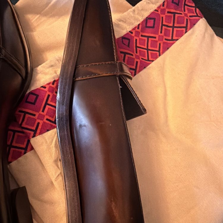 Tory Burch Buckle Loafers Brown Calf Leather Uk 5.5 USA 8 New With Dustbag image 3