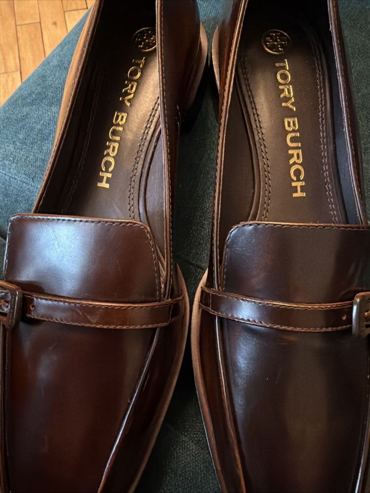 Tory Burch Buckle Loafers Brown Calf Leather Uk 5.5 USA 8 New With Dustbag image 6