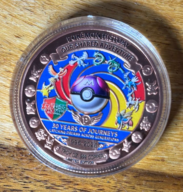Pokemon 30Th Anniversary Commemorative 2oz Copper Coin 2