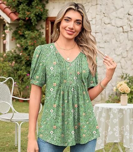 Green Floral Blouse image 2