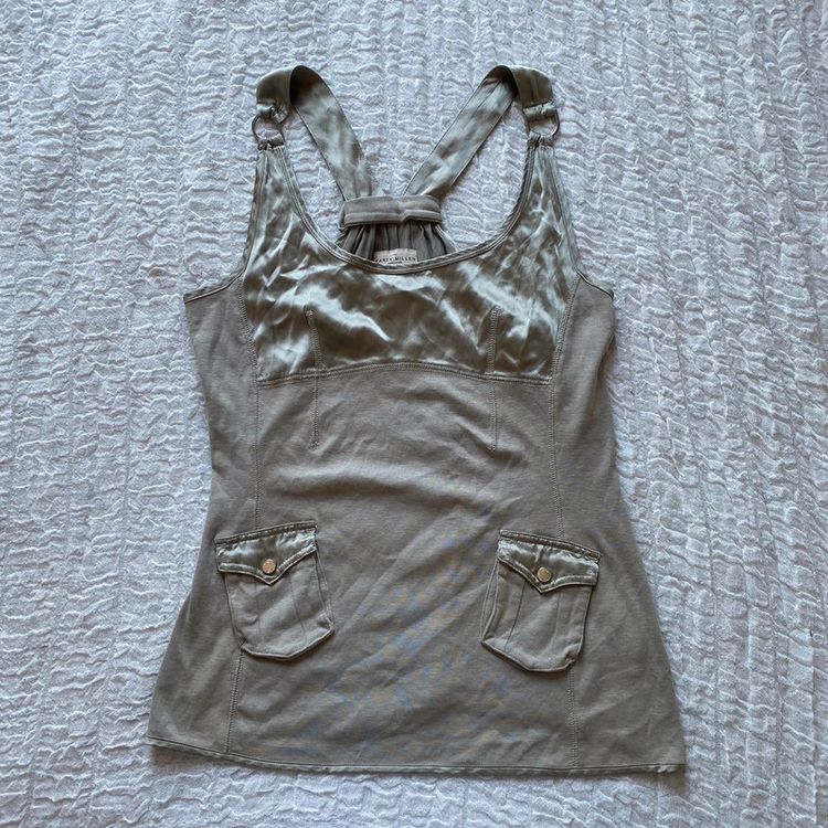 Karen Millen metallic beige tank top
