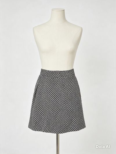 Black And White Patterned Skirt